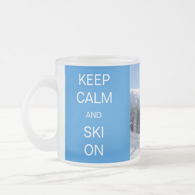Tasse Givré Gardez le calme et le ski dessus (Gauche)
