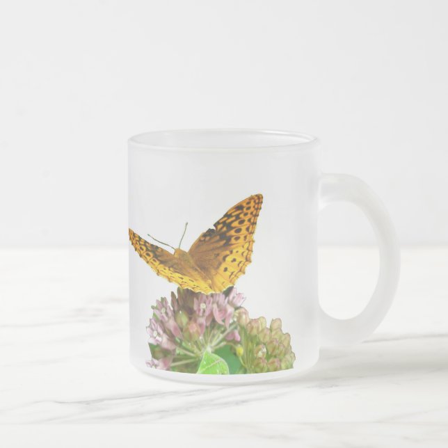 Tasse Givré Grand Papillon Fritillaire Spangé sur Milkweed (Droit)