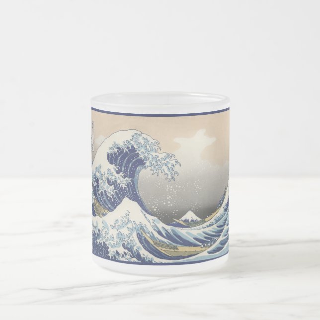 Tasse Givré Grande vague au large de Kanagawa et Mont Fuji Mer (Centre)