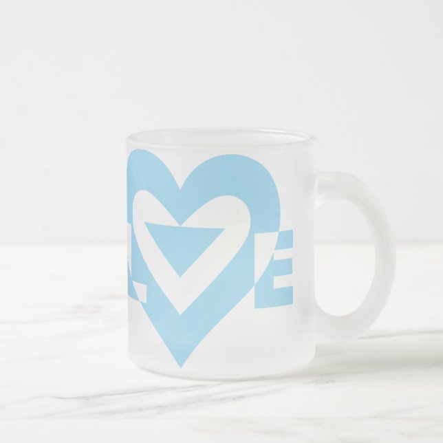 Tasse Givré Graphique d'amour cool, Bleu (Droit)