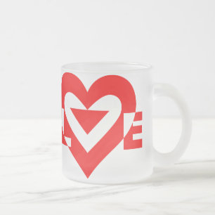 Tasse Givré Graphique d'amour cool, Rouge