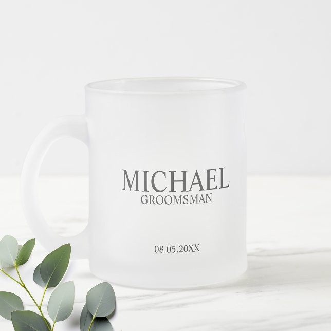 Tasse Givré Groomsman personnalisé moderne (Créateur téléchargé)