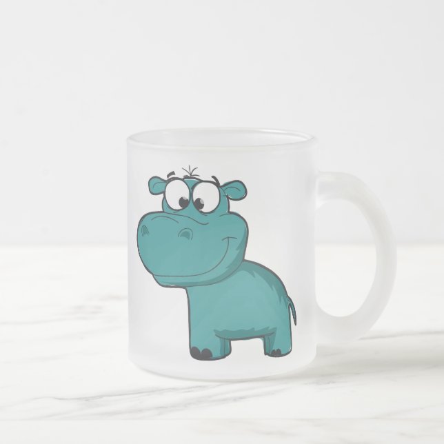 Tasse Givré Hippopotame heureux bleu (Droit)