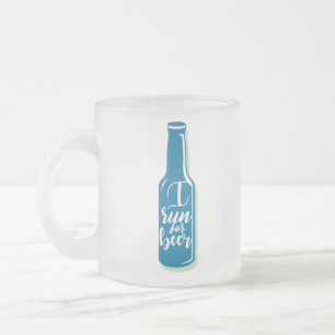 Tasse Givré Humour De Fitness Je Cours Pour Bière Bleu Bouteil