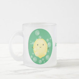 Tasse Givré Illustration de bulles de caricatures de citron mo