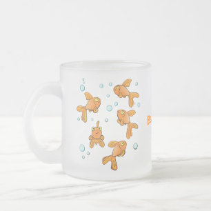 Tasse Givré Illustration de caricature de poisson rouge orange