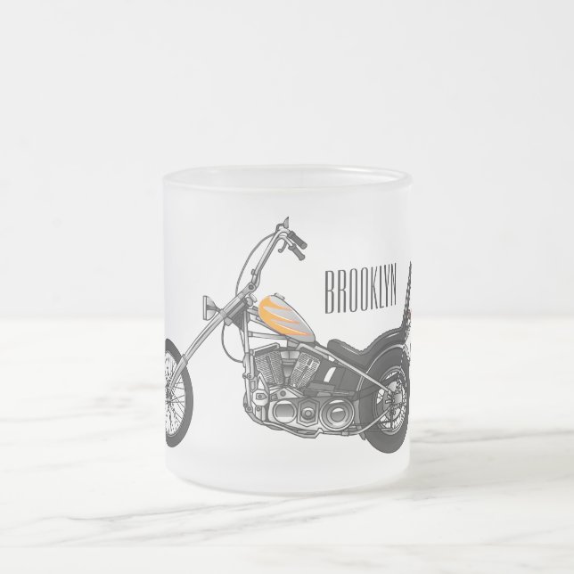 Tasse Givré Illustration de Chopper Motorcycle 1950 (Centre)