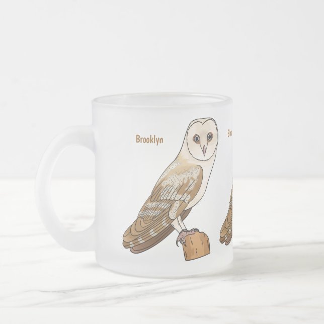 Tasse Givré Illustration de dessin animé de la chouette grange (Gauche)