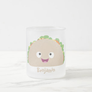 Tasse Givré Illustration de dessin animé de taco souriant mign