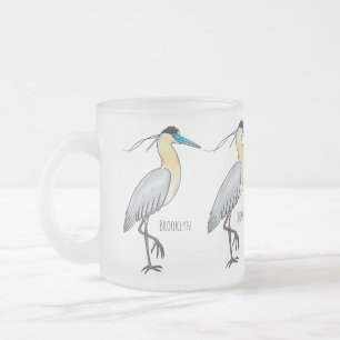 Tasse Givré Illustration de dessin animé d'oiseau héron encapu