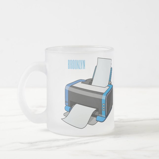 Tasse Givré Illustration de dessin d'imprimante (Gauche)