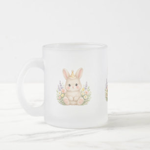 Tasse Givré Illustration de fleur sauvage de lapin pastel