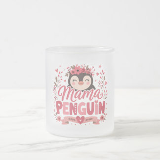 Tasse Givré Illustration de la maternité de maman pingouin à f