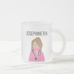 Tasse Givré Illustration de l'infirmière Merci