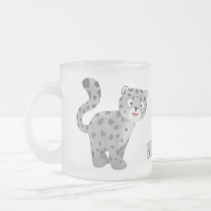 Tasse Givré Illustration de mignon léopard des neiges
