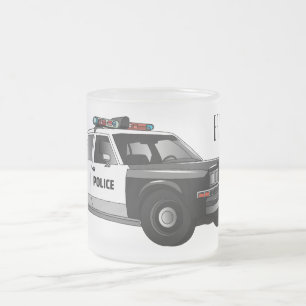 Tasse Givré Illustration de voiture de police dessin animé