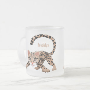 Tasse Givré Illustration d'ocelot mignon