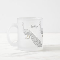 Illustration d'oiseau de paon blanc