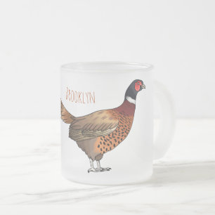 Tasse Givré Illustration d'oiseau faisan à cou circulaire 