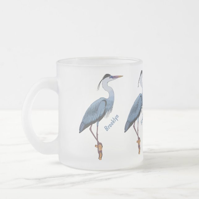 Tasse Givré Illustration du grand héron bleu (Gauche)