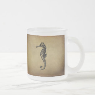 Tasse Givré Illustration vintage d'hippocampe