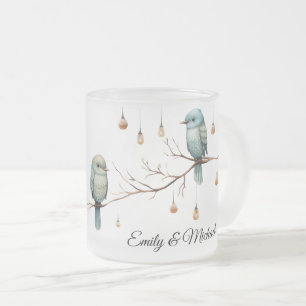 Tasse Givré Inséparables rustiques de bois Mariage romantique