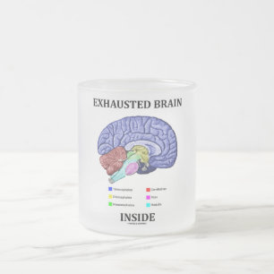 Tasse Givré Intérieur épuisé de cerveau (humour anatomique 