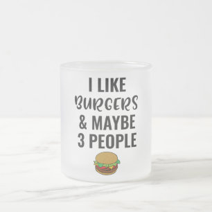 Tasse Givré J'Aime Les Burgers Et Peut-Être 3 Personnes