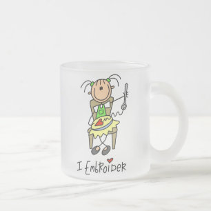 Tasse Givré Je brode le personnage bâton