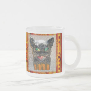 Tasse Givré Jeu de variétés Halloween en verre de chat noir