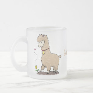 Tasse Givré Joli alpaga joyeux avec dessin animé de papillon
