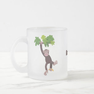Tasse Givré Joli chimpanzé dans la jungle suspendu dessin anim