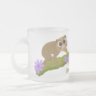 Tasse Givré Joli lenteur loris sur dessin de branche