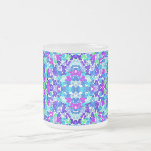 Tasse Givré Joli motif rose violet aqua bleu pour petits doigt