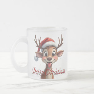 Tasse Givré Joli Renne Souhaitant un Joyeux Noël