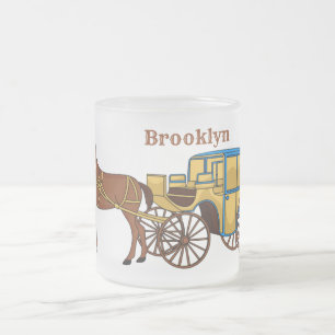 Tasse Givré Jolie illustration de cheval et de calèche royale
