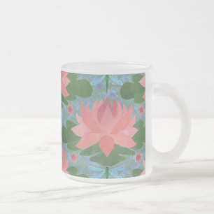 Tasse Givré Jolies nymphes d'eau rose et libellules bleues