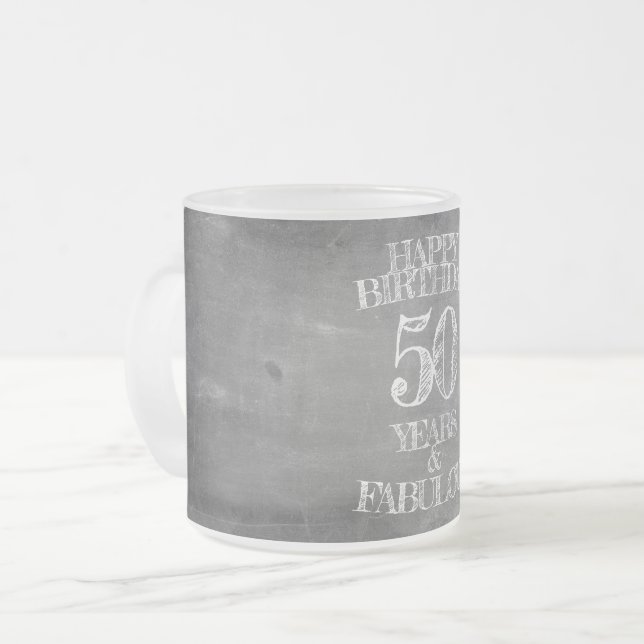 Tasse Givré Joyeux anniversaire - 50 ans et fabuleux (Devant gauche)