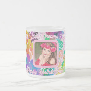 Tasse Givré Joyeux Anniversaire Colorful Bokeh Bubbles Pink Ph