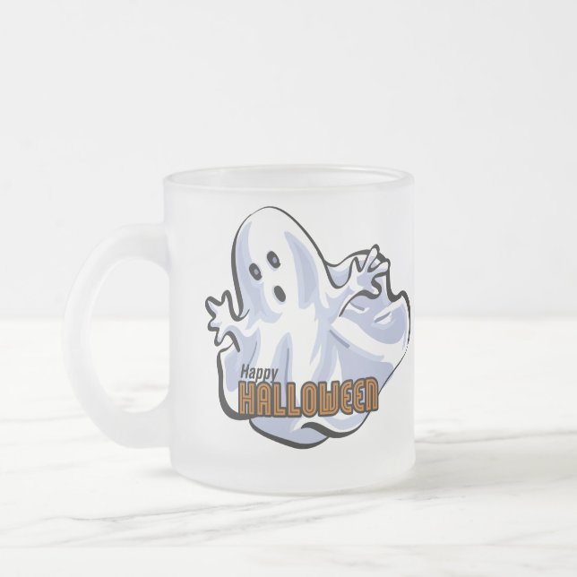 Tasse Givré Joyeux dessin animé du fantôme d'Halloween (Gauche)