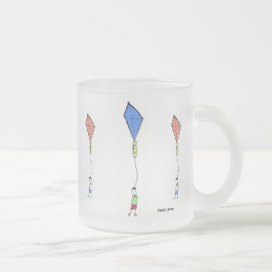 Tasse Givré Joyeux enfant volant un cerf-volant bleu