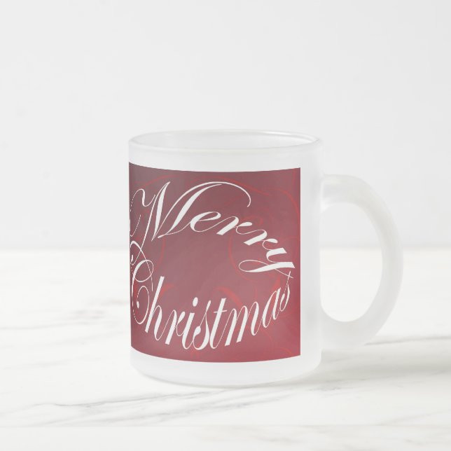 Tasse Givré Joyeux Noël Rouge Jeu de Musique de Verre (Droit)