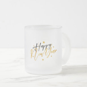 Tasse Givré Joyeux Nouvel An 2022 Design avec lettre rayée
