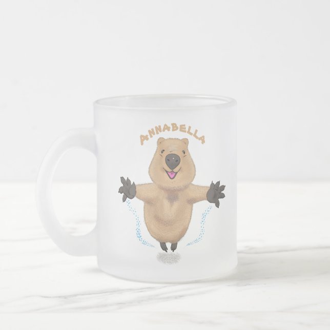 Tasse Givré Joyeux sauter quokka dessin animé (Gauche)