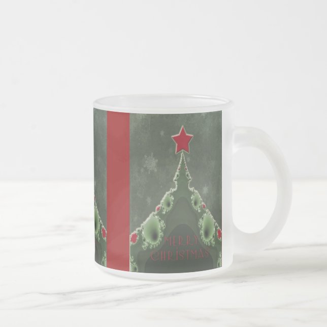 Tasse Givré Joyeux voeux de Noël - Arbre fragile et étoile (Droit)
