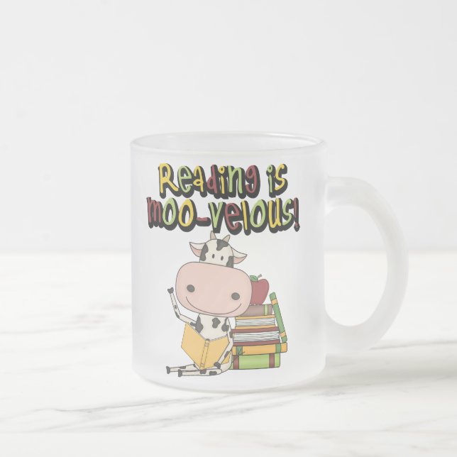 Tasse Givré La lecture est MOO-velous (Droit)