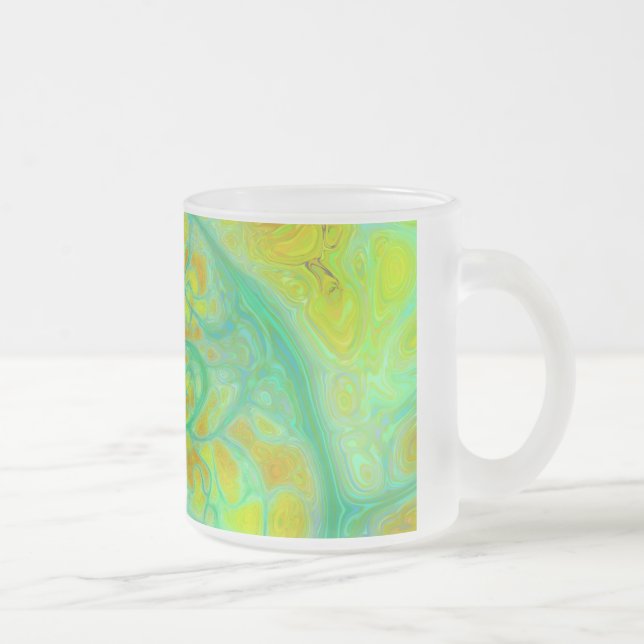 Tasse Givré La terre verte - Teal et marées d'or (Droit)