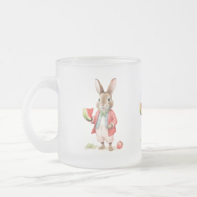 Tasse Givré Lapin aquarelle avec pastèque (Gauche)