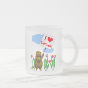 Tasse Givré Le Castor canadien aime le Canada