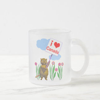 Tasse Givré Le Castor canadien aime le Canada